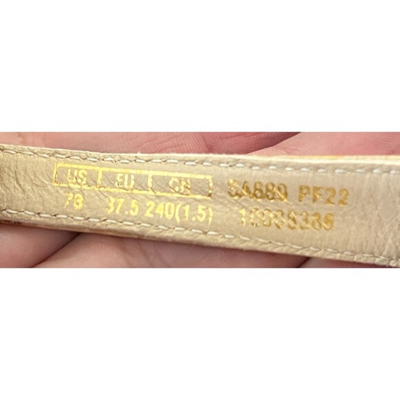 $450 STUART WEITZMAN Womens 7 Aleena Wedge Slide Sandal Patent Leather Cork Nude - Picture 11 of 11